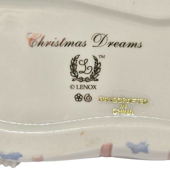 Lenox Christmas Dreams Hand Painted Porcelain Cat In Stocking Figurine With 24K - Picture 6 of 8